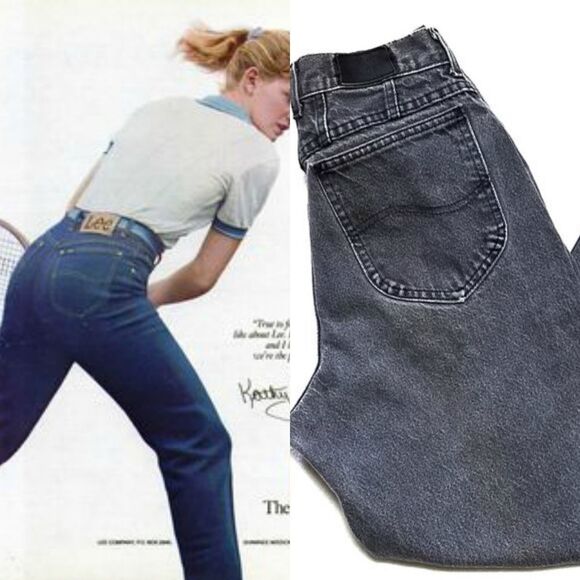 VINTAGE 60s Lee Riders Black Ultra High Rise Jeans - Picture 1 of 9